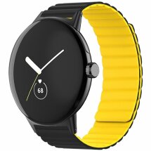 Ремешок Deexe Magnetic Band для Google Pixel Watch / Watch 2 - Black / Yellow: фото 1 из 3