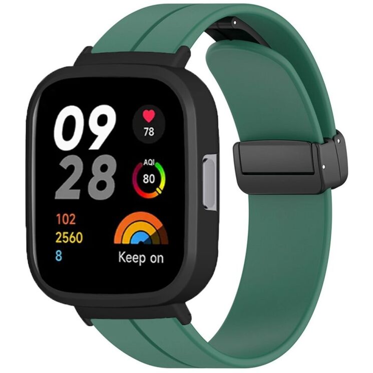 Ремешок Deexe Magnetic Braselet для Xiaomi Redmi Watch 3 - Army Green: фото 2 из 3