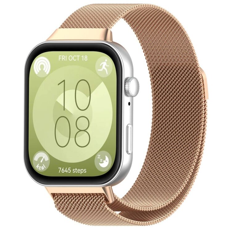 Ремінець Deexe Milanese Stainless Steel для Huawei Watch Fit 3 - Rose Gold: фото 4 з 8