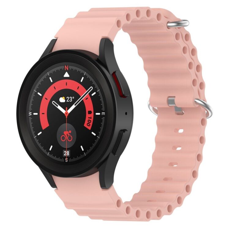 Ремешок Deexe Ocean Strap для Samsung Galaxy Watch 4 / 5 / 6 / 7 / FE (40mm) - Pink: фото 5 из 7