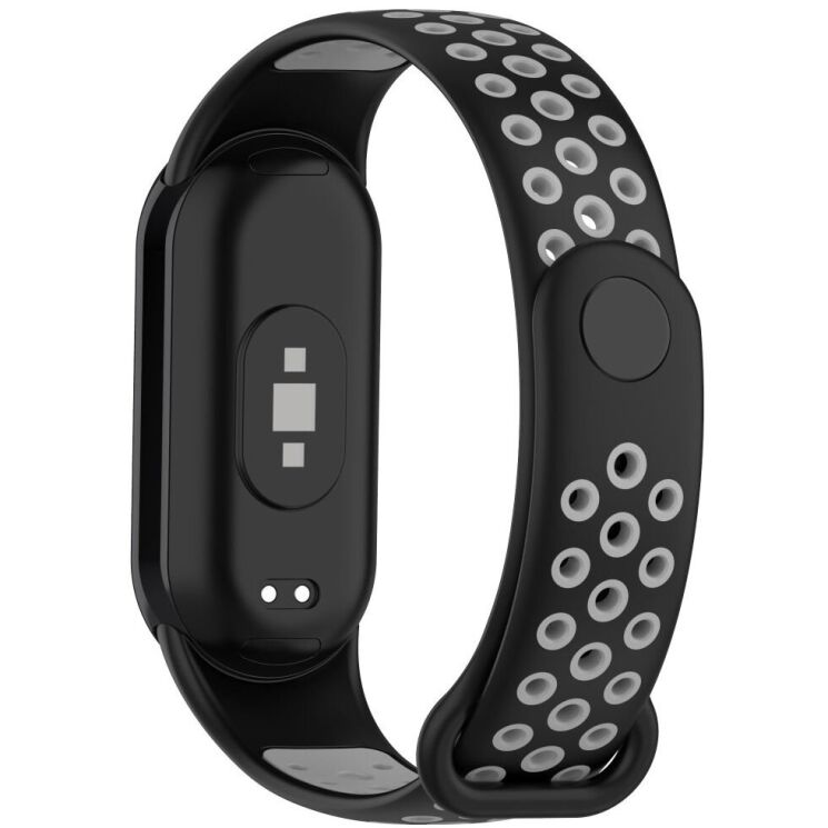 Ремешок Deexe Dual Color для Xiaomi Mi Smart Band 8 / 9 - Black / Grey: фото 1 из 7