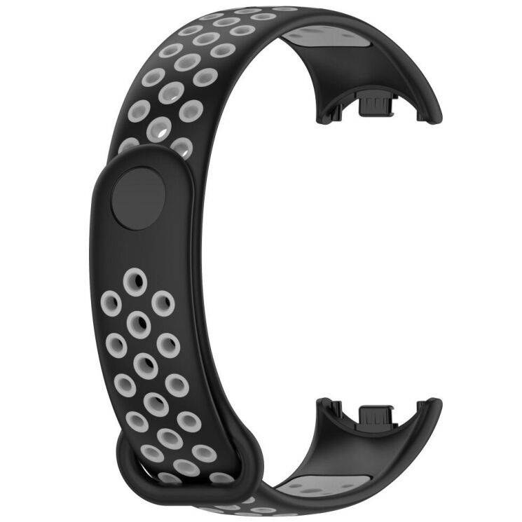 Ремешок Deexe Dual Color для Xiaomi Mi Smart Band 8 / 9 - Black / Grey: фото 4 из 7