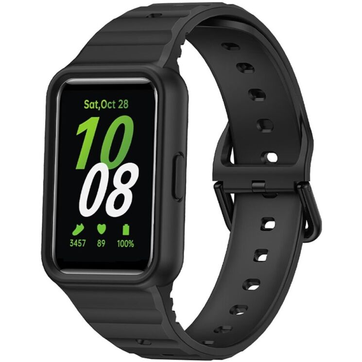 Ремешок Deexe Silicone Strap для Samsung Galaxy Fit 3 - Black: фото 1 из 4