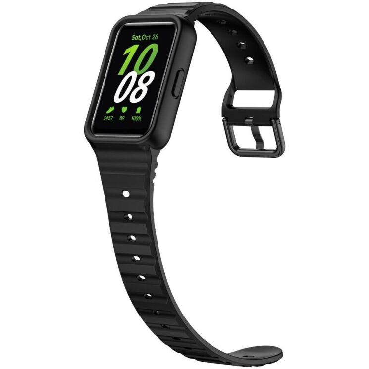 Ремешок Deexe Silicone Strap для Samsung Galaxy Fit 3 - Black: фото 2 из 4