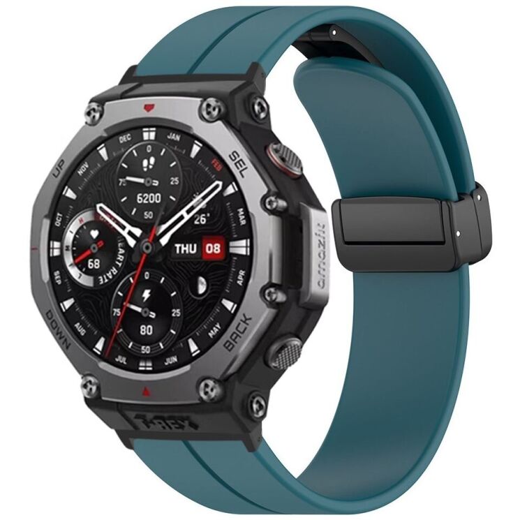 Ремешок Deexe Soft Line для Xiaomi Amazfit T-ReX 3 - Rock Cyan: фото 3 из 3