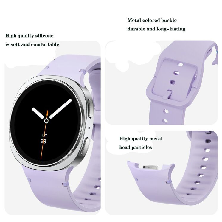 Ремешок Deexe Soft Silicone для Samsung Galaxy Watch 8 (40/44mm) / 8 Classic - Sapphire: фото 5 из 6