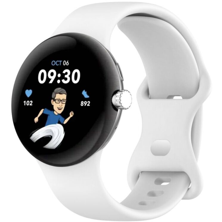Ремешок Deexe Soft Touch для Google Pixel Watch / Watch 2 / Watch 3 (41mm) - White: фото 2 из 4