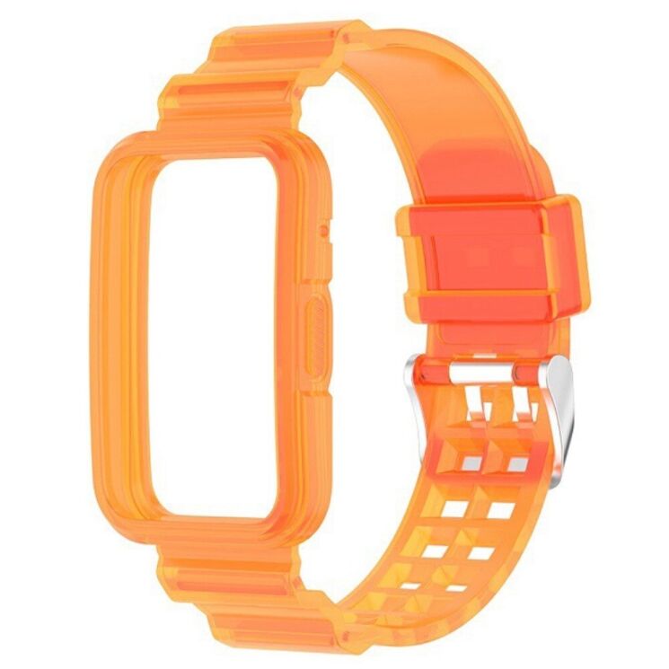 Ремешок Deexe Solid Color для Huawei Watch Fit 2 - Transparent Orange: фото 2 из 7