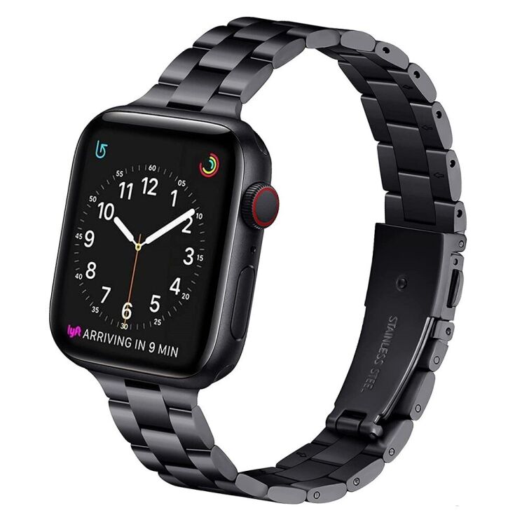 Ремінець Deexe Stainless Bracelet для Apple Watch 42 (Series 10/11) / 41 / 40 / SE 40 / 38 - Black: фото 1 з 5