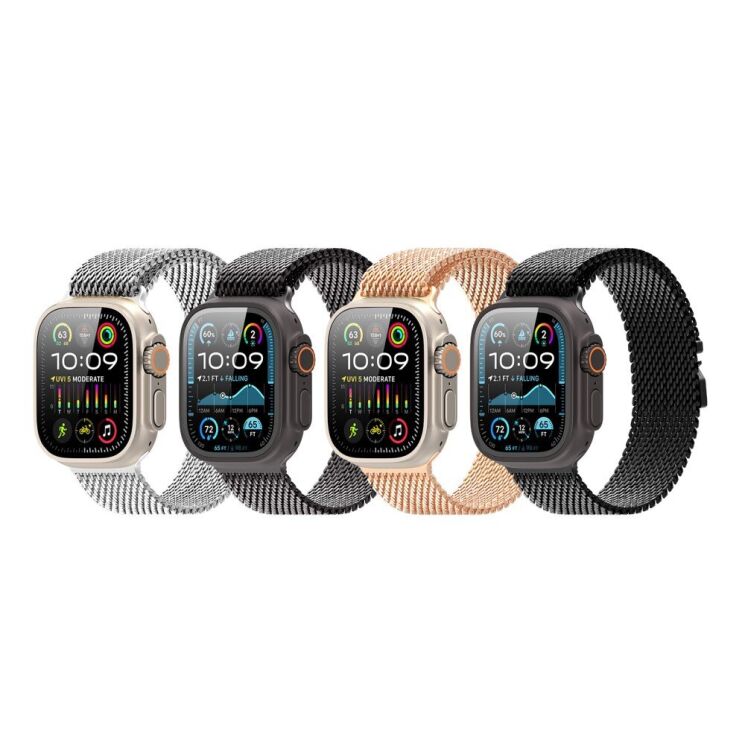 Ремешок DUX DUCIS Milanese Air Series для Apple Watch 42 (Series 10) / 41 / 40 / SE 40 / 38 - Rose Gold: фото 9 из 12