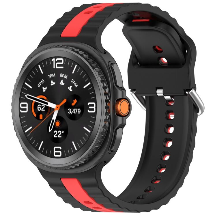 Ремешок Reframe Vertical Strip для Samsung Galaxy Watch 8 (40/44mm) / 8 Classic / Ultra (2025) - Black / Red: фото 2 из 5