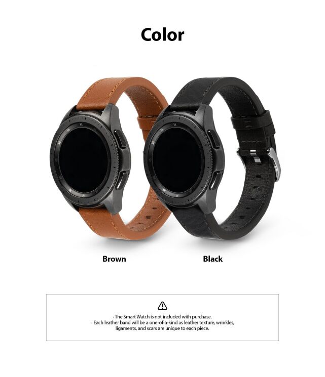 Ремінець Ringke Leather One Classic для годинників з шириною кріплення 22мм (8809758103122) - Black: фото 11 з 13