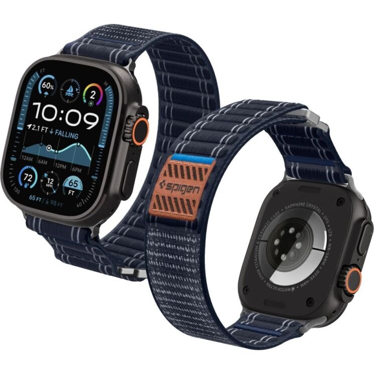 Ремінець Spigen WBF0 для Apple Watch 42 / 44 / SE 44 / 45 / Ultra / Ultra 2 / Ultra 3 (49mm) AMP10143 - Navy: фото 1 з 18