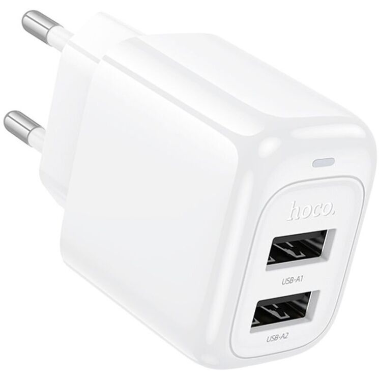 Сетевое зарядное устройство Hoco CS51A Surplus (2USB, 2.4A) - White: фото 2 из 8