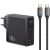 Сетевое зарядное устройство USAMS US-CC168 140W GaN + кабель Type-C to Type-C (240W) - Black: фото 1 из 21