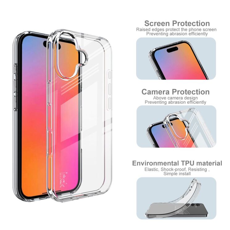 Силиконовый чехол IMAK UX-10 Series для Apple iPhone 17 - Transparent: фото 5 из 7