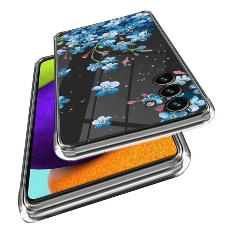 Силиконовый (TPU) чехол Deexe Pretty Glossy для Samsung Galaxy A05s (A057) - Blue Flower: фото 2 из 3