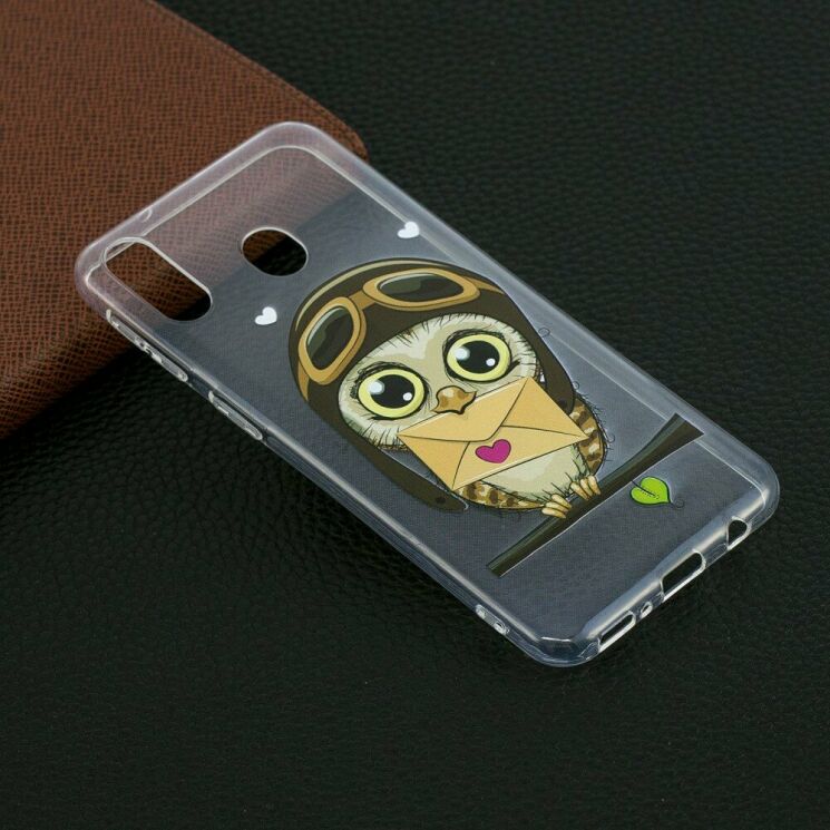 Силиконовый (TPU) чехол Deexe Pretty Glossy для Samsung Galaxy M20 - Owl: фото 6 из 8