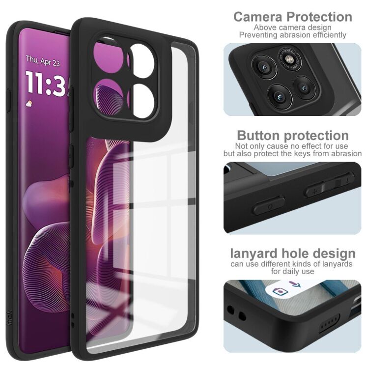 Силиконовый (TPU) чехол IMAK UX-9A Series для Motorola Edge 60 Pro - Black: фото 3 из 7