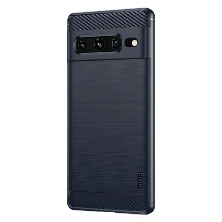 Силиконовый (TPU) чехол MOFI Carbon Fiber для Google Pixel 7 Pro - Blue: фото 2 из 8