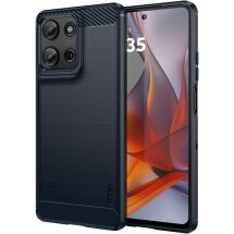 Силиконовый (TPU) чехол MOFI Carbon Fiber для Motorola Moto G75 - Blue: фото 1 из 11