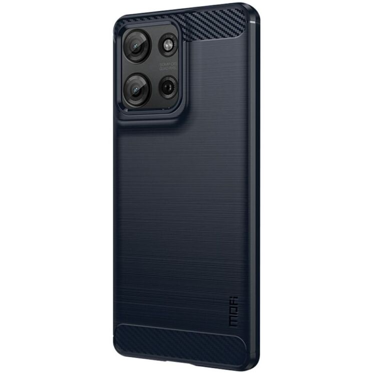 Силиконовый (TPU) чехол MOFI Carbon Fiber для Motorola Moto G75 - Blue: фото 2 из 11