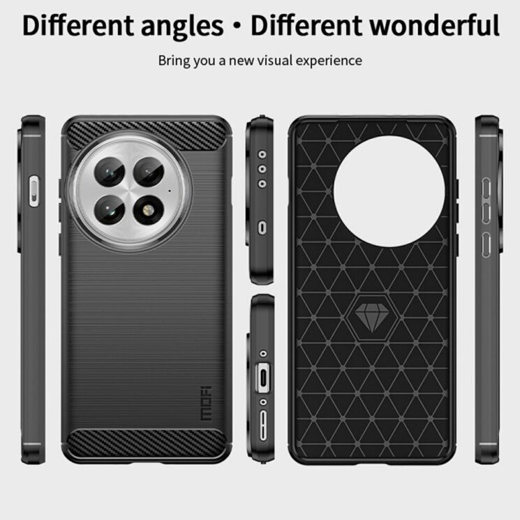 Силиконовый (TPU) чехол MOFI Carbon Fiber для OnePlus 13 - Blue: фото 8 из 9