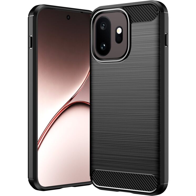 Силіконовий (TPU) чохол UniCase Carbon для OnePlus 15T - Black: фото 1 з 9