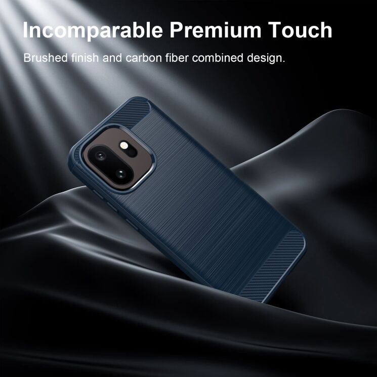 Силіконовий (TPU) чохол UniCase Carbon для OnePlus 15T - Black: фото 8 з 9