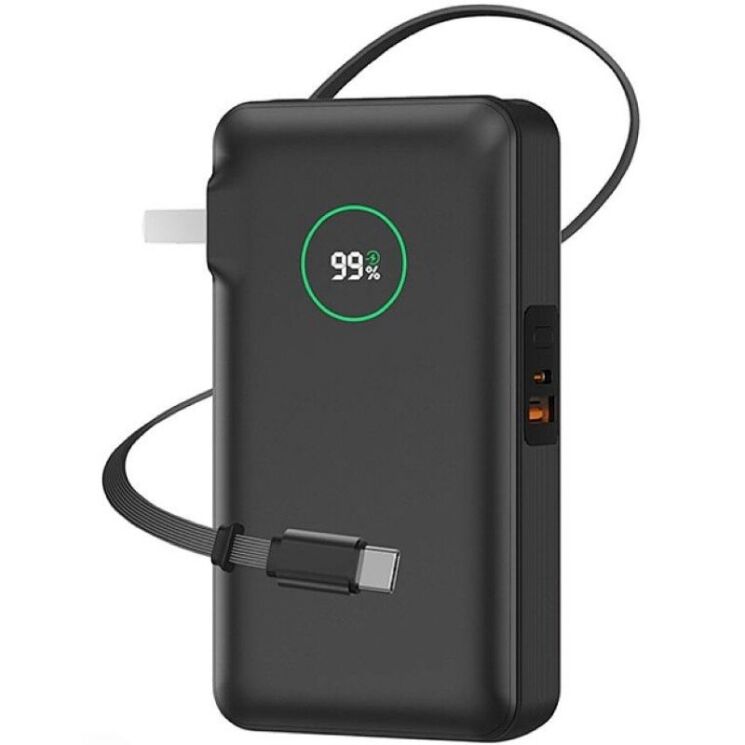 Зовнішній акумулятор WIWU Wi-P049 NOBLE 35W (10000mAh) + кабель Type-C - Black: фото 1 з 4