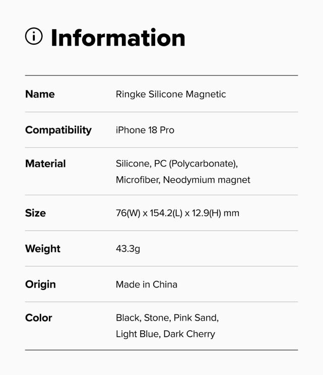 Защитный чехол Ringke Silicone Magnetic для iPhone 18 Pro (8800380463110) - Stone: фото 20 из 20