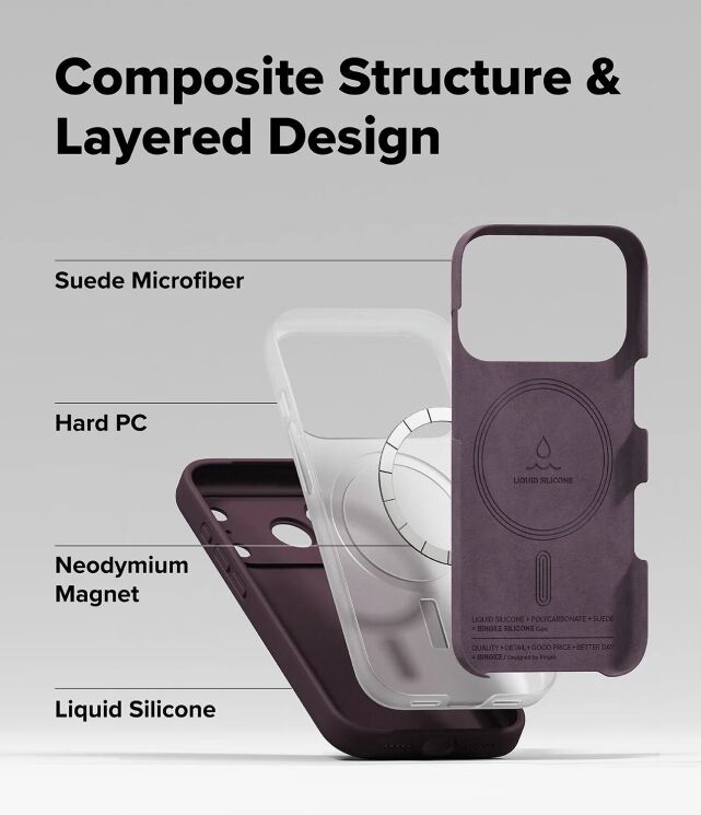 Защитный чехол Ringke Silicone Magnetic для iPhone 18 Pro (8800380463110) - Stone: фото 13 из 20
