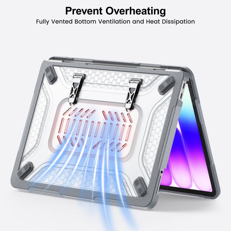 Защитная накладка Deexe Honeycomb Kickstand Design для Apple MacBook Neo (2026) - Navy Blue: фото 12 из 16