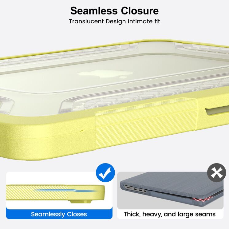 Защитная накладка Deexe Honeycomb Kickstand Design для Apple MacBook Neo (2026) - Navy Blue: фото 14 из 16