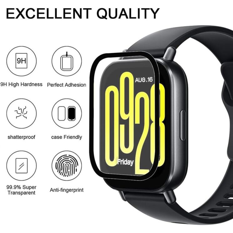 Защитная пленка Deexe 3D Film для Xiaomi Redmi Watch 5 Lite - Black: фото 2 из 6