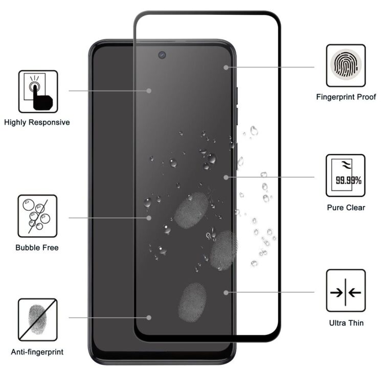 Захисне скло Deexe Full Glue Coverage для Motorola Moto G56 - Black: фото 2 з 4