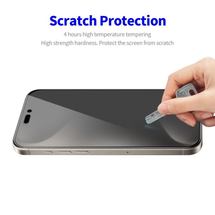 Защитное стекло ENKAY Privacy для Apple iPhone 15 Pro Max - Black: фото 5 из 9