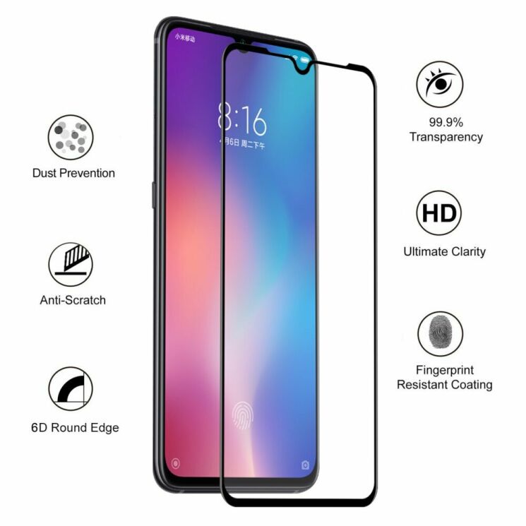 Защитное стекло HAT PRINCE Full Covered для Xiaomi Mi 9 - Black: фото 4 из 9