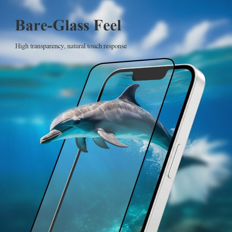 Захисне скло LEREACH Tempered Glass Full Screen Protector для Apple iPhone 16e / 17e - Black: фото 9 з 11