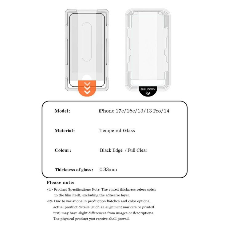 Захисне скло LEREACH Tempered Glass Full Screen Protector для Apple iPhone 16e / 17e - Black: фото 11 з 11