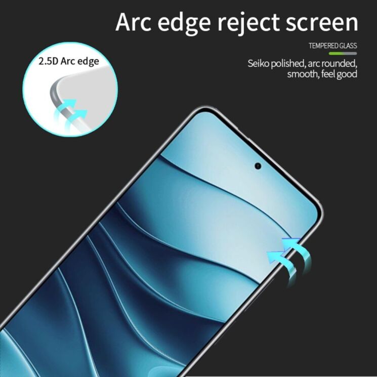 Защитное стекло MOFI Full Glue Protect для Xiaomi Redmi Note 14 5G - Black: фото 5 из 13