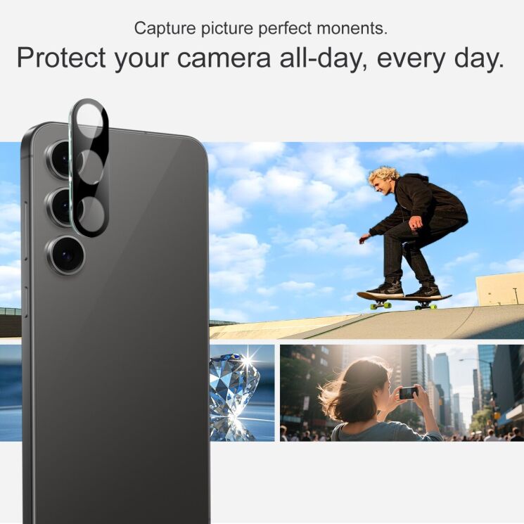 Захисне скло на камеру IMAK Black Glass Lens для Samsung Galaxy S25 FE (S731) - Black: фото 4 з 6