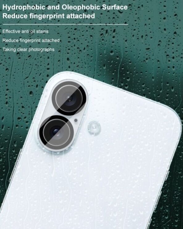 Защитное стекло на камеру IMAK Integrated Lens Protector для Apple iPhone 16 / 16 Plus - Black: фото 8 из 12