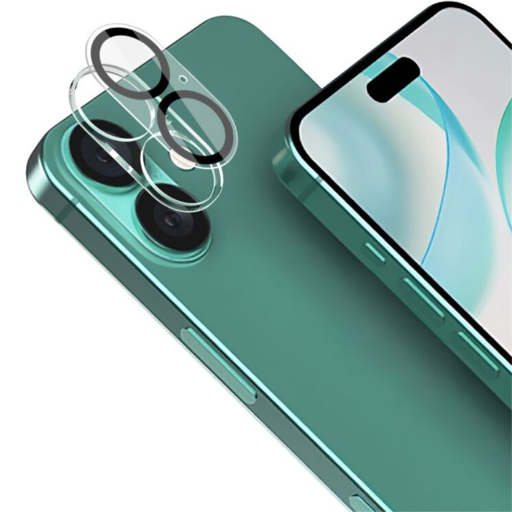 Защитное стекло на камеру IMAK Integrated Lens Protector для Apple iPhone 16 / 16 Plus - Black: фото 2 из 12