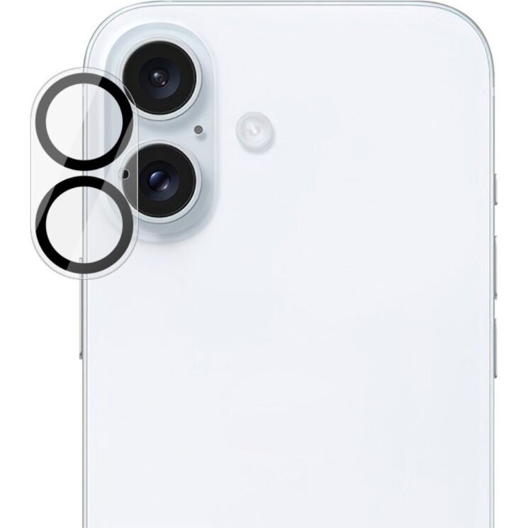 Защитное стекло на камеру IMAK Integrated Lens Protector для Apple iPhone 16 / 16 Plus - Black: фото 1 из 12