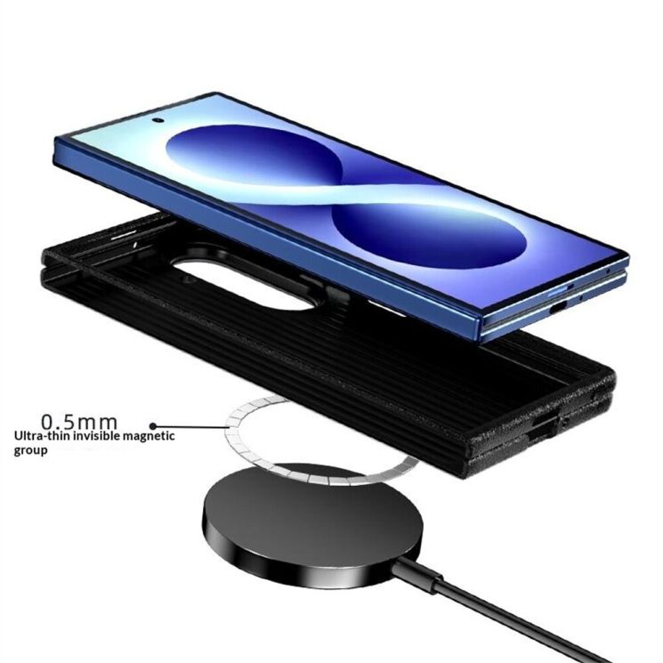 Защитный чехол ABEEL Carbon Fiber Case для Samsung Galaxy Fold 8 - Black / Red: фото 5 из 5