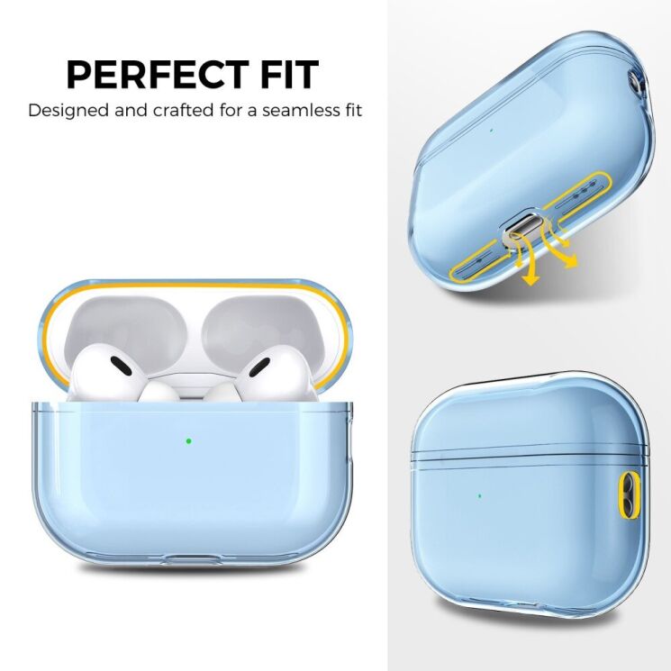 Защитный чехол AHASTYLE Crystal Case для Apple AirPods Pro 2 - Transparent Grey: фото 3 из 7