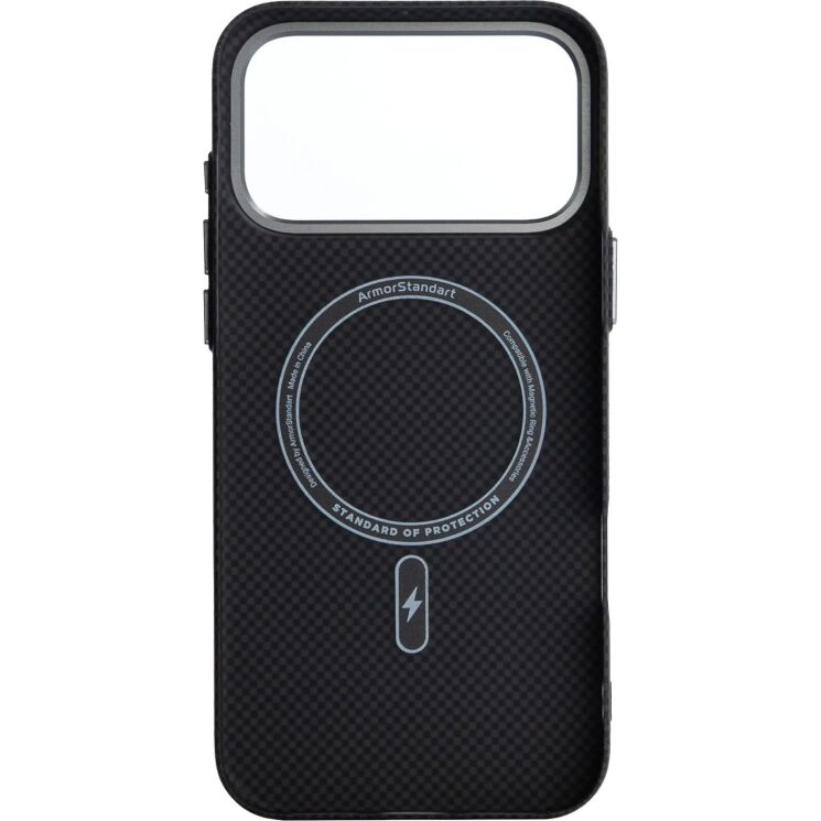 Захисний чохол ArmorStandart LikeCarbon2 MagCase для iPhone 17 Pro Max - Kevlar Black: фото 2 з 8