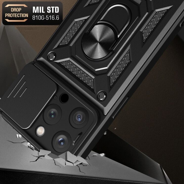 Защитный чехол Deexe Armor Shield для Apple iPhone 15 Pro Max - Black: фото 3 из 9