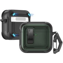 Защитный чехол Deexe Carbon Armor для Apple AirPods 4 - Green: фото 1 из 9